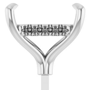 14K Witgoud 9 mm Princess 4-Prong Pre-Notched Claw Hidden Halo-stijl Zetkop met stift
