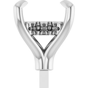 14K Witgoud 5.5 mm Princess 4-Prong Pre-Notched Claw Hidden Halo-stijl Zetkop met stift