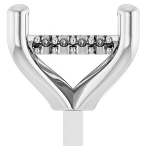 14K Witgoud 5.5 mm Princess 4-Prong Hidden Halo Zetkop met stift