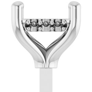14K Witgoud 4.5 mm Princess 4-Prong Hidden Halo Zetkop met stift