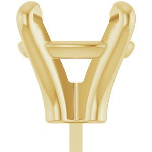 14K Geelgoud 12x10 mm Ovaal 4-Prong Zetkop met stift