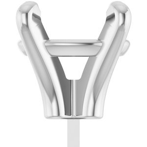18K Witgoud 12x10 mm Ovaal 4-Prong Zetkop met stift