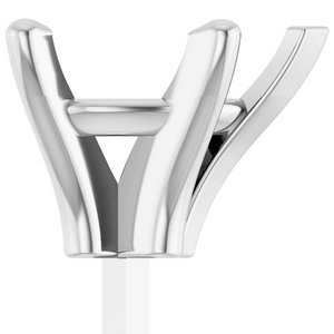 14K Witgoud 9.5x6.5 mm Peer 5-Prong V-End Zetkop met stift