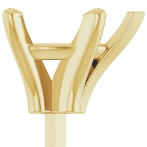 14K Geelgoud 9.5x6.5 mm Peer 5-Prong V-End Zetkop met stift
