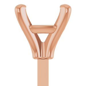 14K Roségoud 5x5 mm Cushion 4-Prong Zetkop met stift