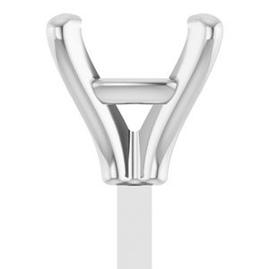 14K Witgoud 5x5 mm Cushion 4-Prong Zetkop met stift