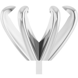 14K Witgoud 11.2 mm Rond 6-Prong Pre-Notched Claw Zetkop met stift