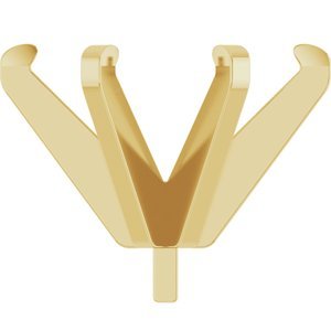 14K Geelgoud 10x8 mm Ovaal 6-Prong Hoge Zetkop met stift