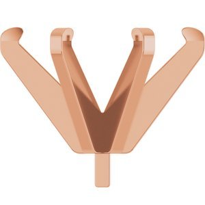14K Roségoud 10x8 mm Ovaal 6-Prong Hoge Zetkop met stift