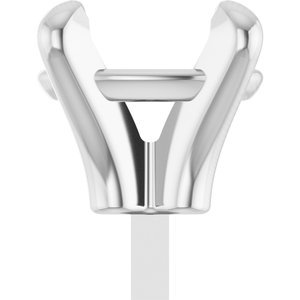 14K Witgoud 7.5x5.5 mm Ovaal 4-Prong Zetkop met stift