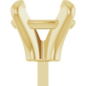 18K Geelgoud 7.5x5.5 mm Ovaal 4-Prong Zetkop met stift