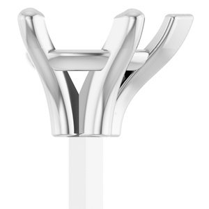 14K Witgoud 5.5x3.5 mm Peer 5-Prong V-End Zetkop met stift