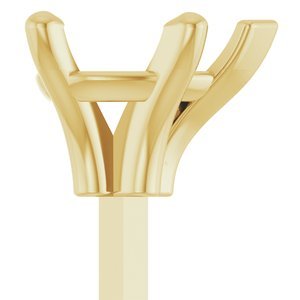 14K Geelgoud 5.5x3.5 mm Peer 5-Prong V-End Zetkop met stift