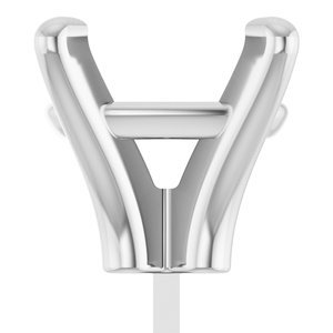 14K Witgoud 12x10 mm Elongated Cushion 4-Prong Zetkop met stift