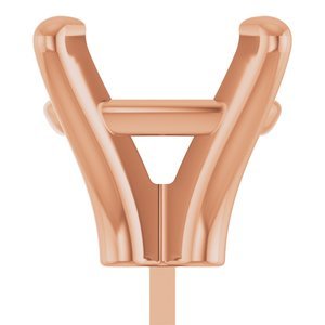 14K Roségoud 12x10 mm Elongated Cushion 4-Prong Zetkop met stift