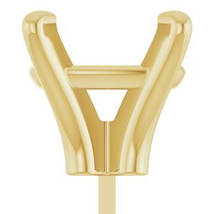 14K Geelgoud 12x10 mm Elongated Cushion 4-Prong Zetkop met stift