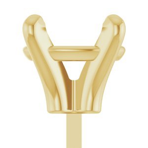 14K Geelgoud 8.5x6.5 mm Ovaal 4-Prong Zetkop met stift