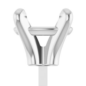 14K Witgoud 8.5x6.5 mm Ovaal 4-Prong Zetkop met stift