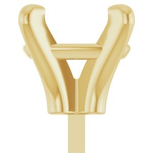 14K Geelgoud 8x6 mm Elongated Cushion 4-Prong Zetkop met stift