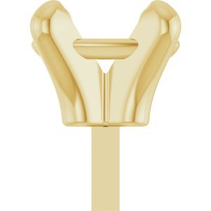 14K Geelgoud 5x3 mm Ovaal 4-Prong Zetkop met stift