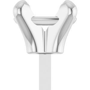 14K Witgoud 5x3 mm Ovaal 4-Prong Zetkop met stift