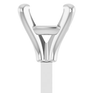 14K Witgoud 4.5x4.5 mm Cushion 4-Prong Zetkop met stift
