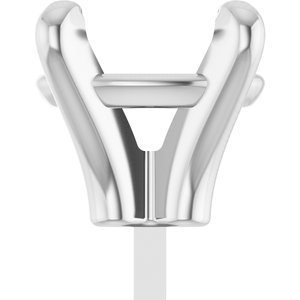 14K Witgoud 9x7 mm Ovaal 4-Prong Zetkop met stift