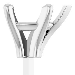 14K Witgoud 9x6 mm Peer 5-Prong V-End Zetkop met stift