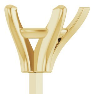 14K Geelgoud 9x6 mm Peer 5-Prong V-End Zetkop met stift
