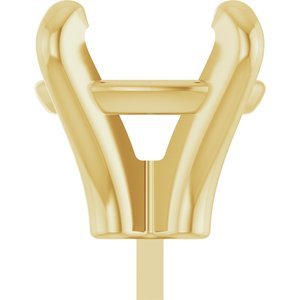 14K Geelgoud 11x9 mm Ovaal 4-Prong Zetkop met stift