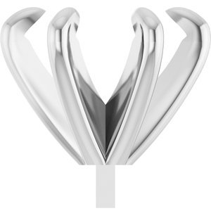 14K Witgoud 9.4 mm Rond 6-Prong Pre-Notched Claw Zetkop met stift