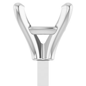 14K Witgoud 5.5x5.5 mm Cushion 4-Prong Zetkop met stift