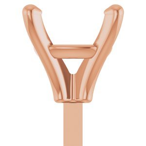 14K Roségoud 5.5x5.5 mm Cushion 4-Prong Zetkop met stift