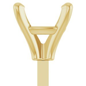 18K Geelgoud 5.5x5.5 mm Cushion 4-Prong Zetkop met stift