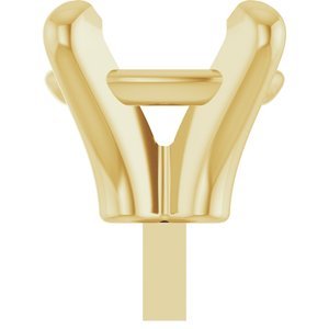 14K Geelgoud 7x5 mm Ovaal 4-Prong Zetkop met stift