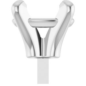 14K Witgoud 7x5 mm Ovaal 4-Prong Zetkop met stift