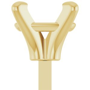 14K Geelgoud 6x4 mm Elongated Cushion 4-Prong Zetkop met stift