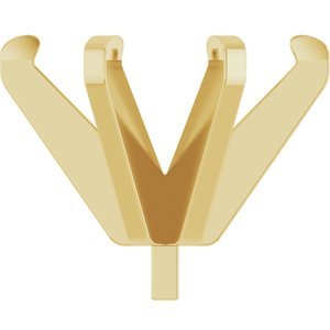 14K Geelgoud 9x7 mm Ovaal 6-Prong Hoge Zetkop met stift