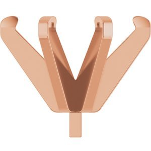 14K Roségoud 9x7 mm Ovaal 6-Prong Hoge Zetkop met stift