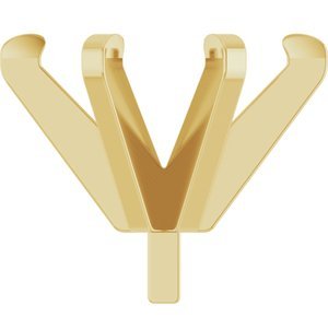 14K Geelgoud 7.5x5.5 mm Ovaal 6-Prong Hoge Zetkop met stift