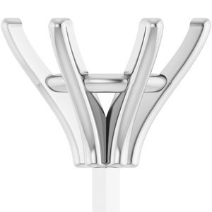 14K Witgoud 9.5 mm Rond 6-Prong Zetkop met stift