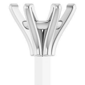 18K Witgoud 4.4 mm Rond 6-Prong Zetkop met stift
