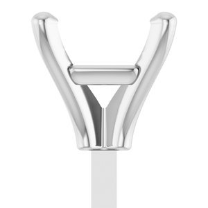 14K Witgoud 6x6 mm Asscher 4-Prong Zetkop met stift