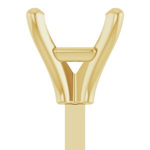 14K Geelgoud 5x5 mm Asscher 4-Prong Zetkop met stift