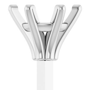 14K Witgoud 4.8 mm Rond 6-Prong Zetkop met stift