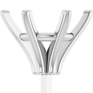 14K Witgoud 10.5 mm Rond 6-Prong Zetkop met stift