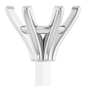 18K Witgoud 5.8 mm Rond 6-Prong Zetkop met stift