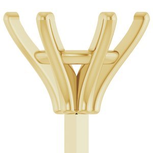 14K Geelgoud 7.4 mm Rond 6-Prong Zetkop met stift