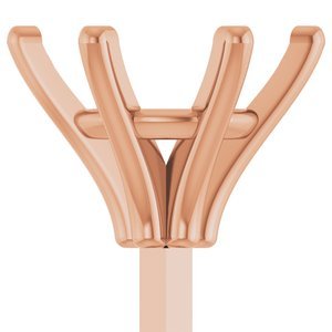 14K Roségoud 7.4 mm Rond 6-Prong Zetkop met stift