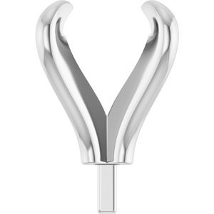 18K Witgoud 8.2 mm Rond 4-Prong Pre-Notched Claw Zetkop met stift